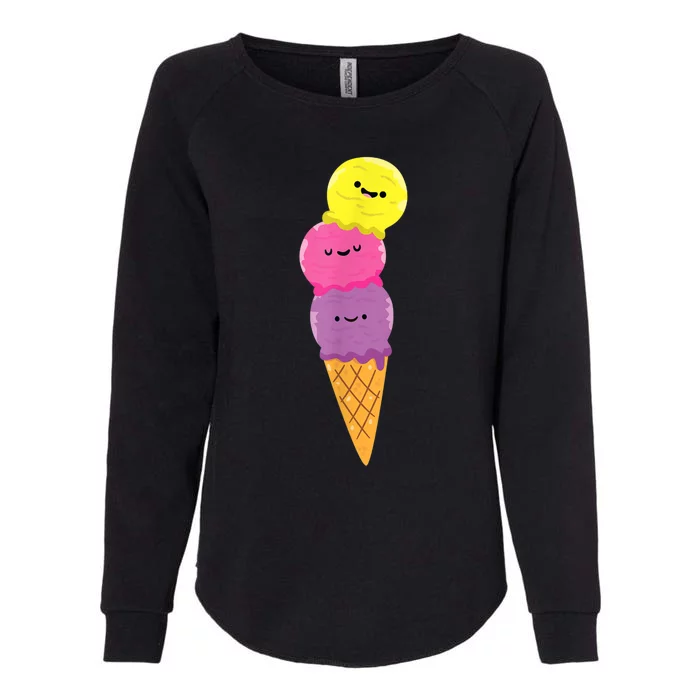 Ice Cream Cone Summer Ice Cream Cone Womens California Wash Sweatshirt