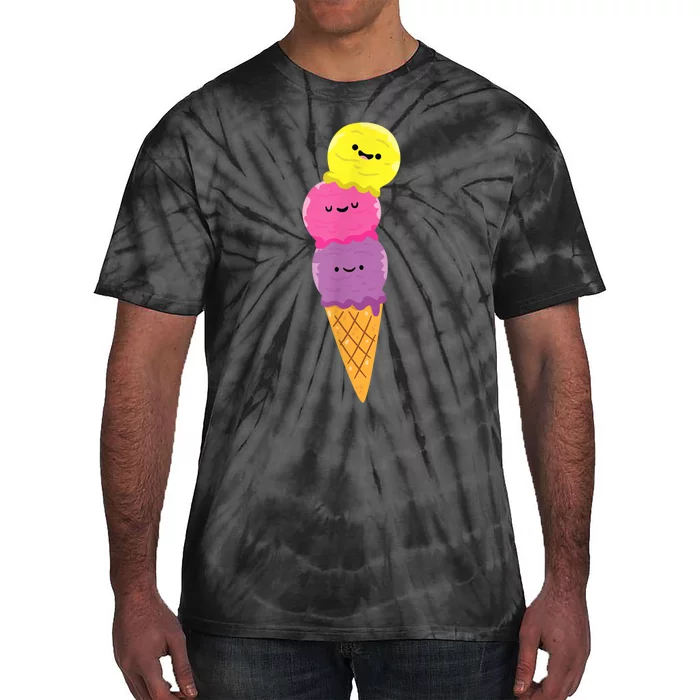 Ice Cream Cone Summer Ice Cream Cone Tie-Dye T-Shirt