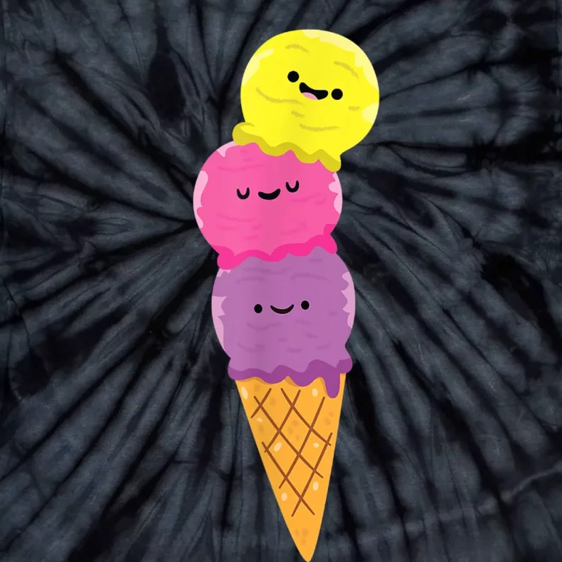 Ice Cream Cone Summer Ice Cream Cone Tie-Dye T-Shirt