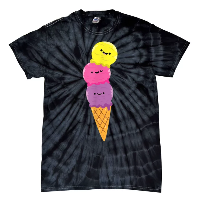 Ice Cream Cone Summer Ice Cream Cone Tie-Dye T-Shirt