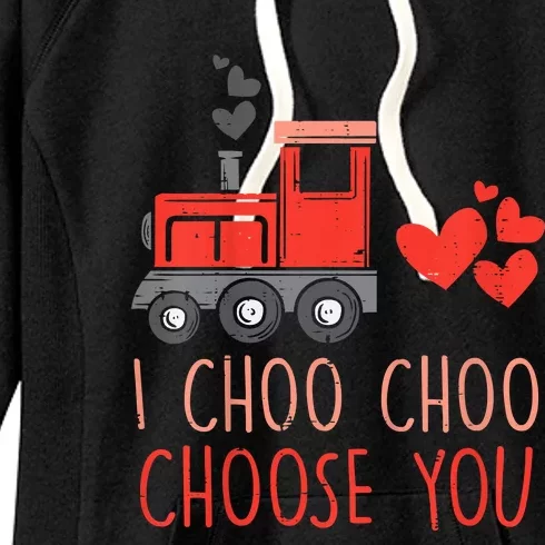 I Choo Choo Choose You Valentines Day Train Women's Fleece Hoodie