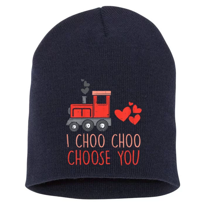 I Choo Choo Choose You Valentines Day Train Short Acrylic Beanie