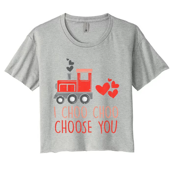 I Choo Choo Choose You Valentines Day Train Women's Crop Top Tee