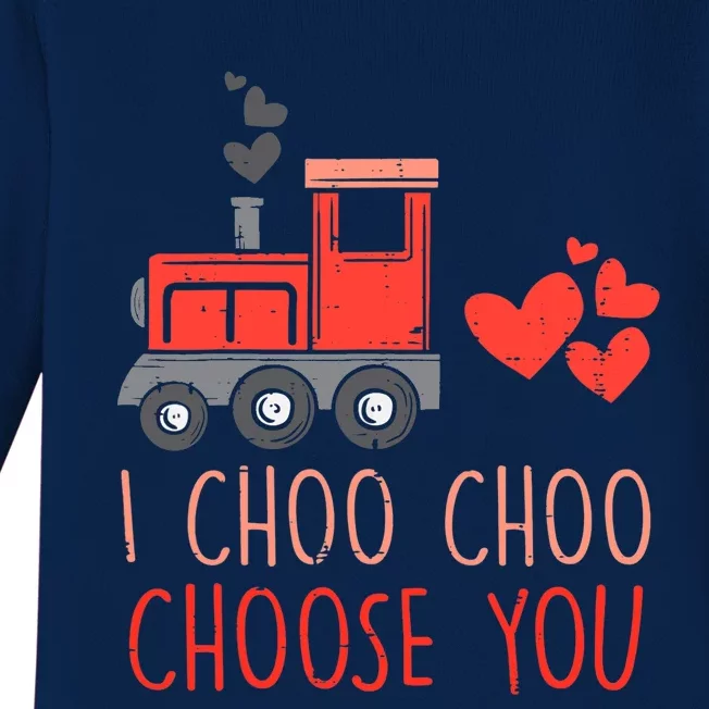 I Choo Choo Choose You Valentines Day Train Boy Baby Long Sleeve Bodysuit