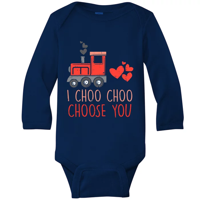 I Choo Choo Choose You Valentines Day Train Boy Baby Long Sleeve Bodysuit