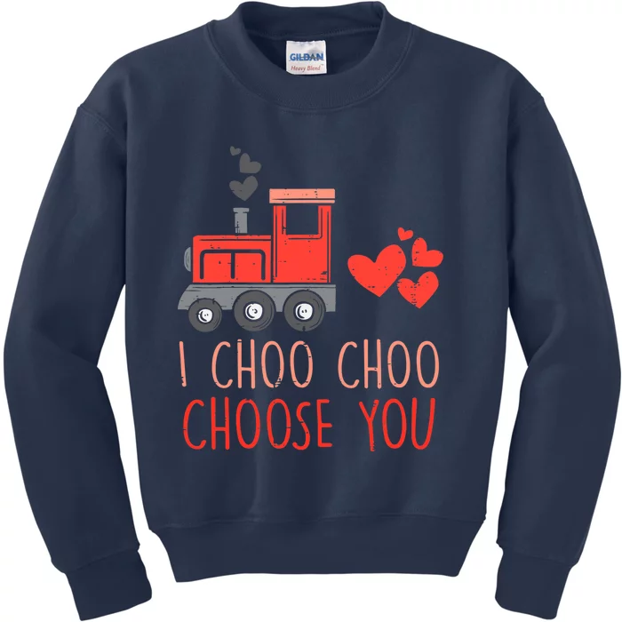 I Choo Choo Choose You Valentines Day Train Boy Kids Sweatshirt