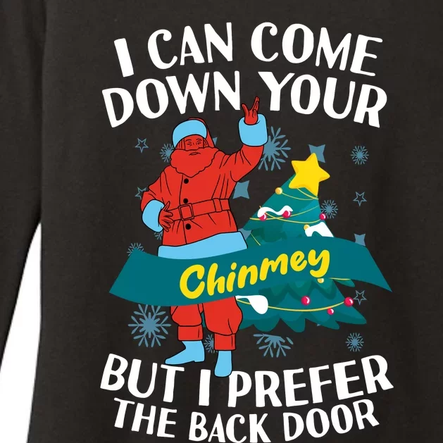 I Can Come Down Your Chimney But I Prefer The Back Door Xmas Womens CVC Long Sleeve Shirt