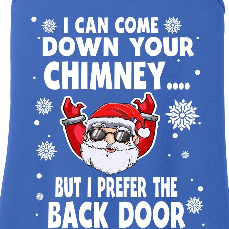 I Can Come Down Your Chimney Funny Christmas Santa Quotes Gift Ladies Essential Tank