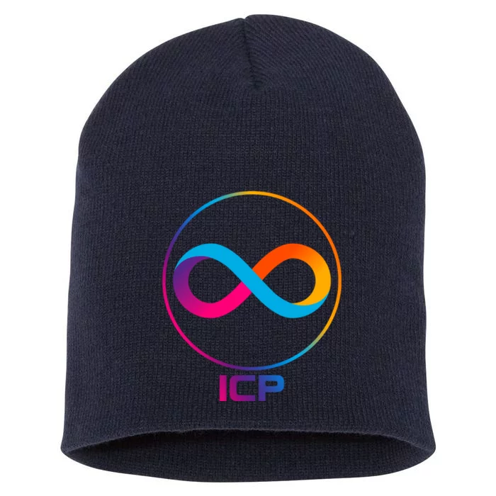 Internet Computer Cryptocurrency Logo Short Acrylic Beanie