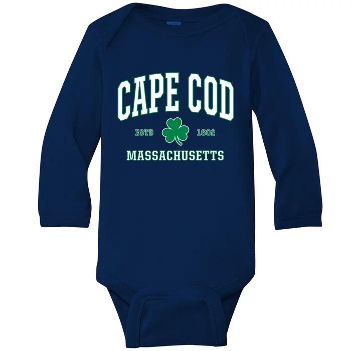 Irish Cape Cod Cute Gift St Patricks Day Gift Mass Usa Baby Long Sleeve Bodysuit