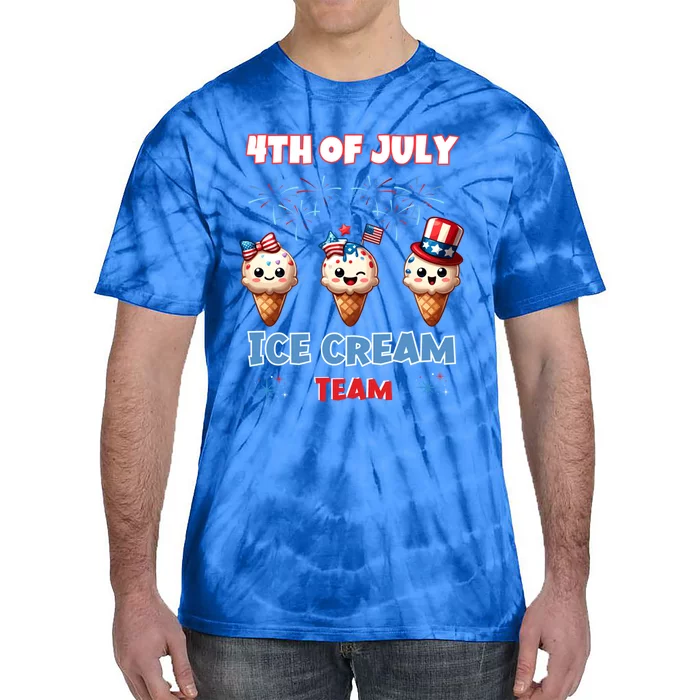 Ice Cream Cones 4th July Holiday Patriotic Memorial Day Gift Tie-Dye T-Shirt