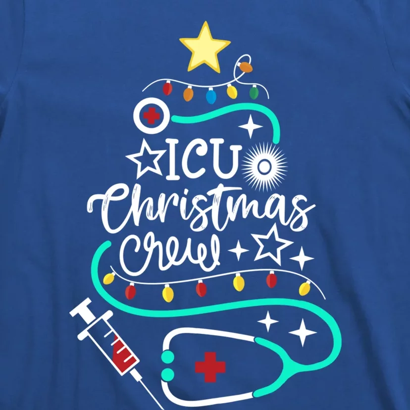 Icu Christmas Crew Intensive Care Unit Nurse Techs Secretary Cool Gift T-Shirt