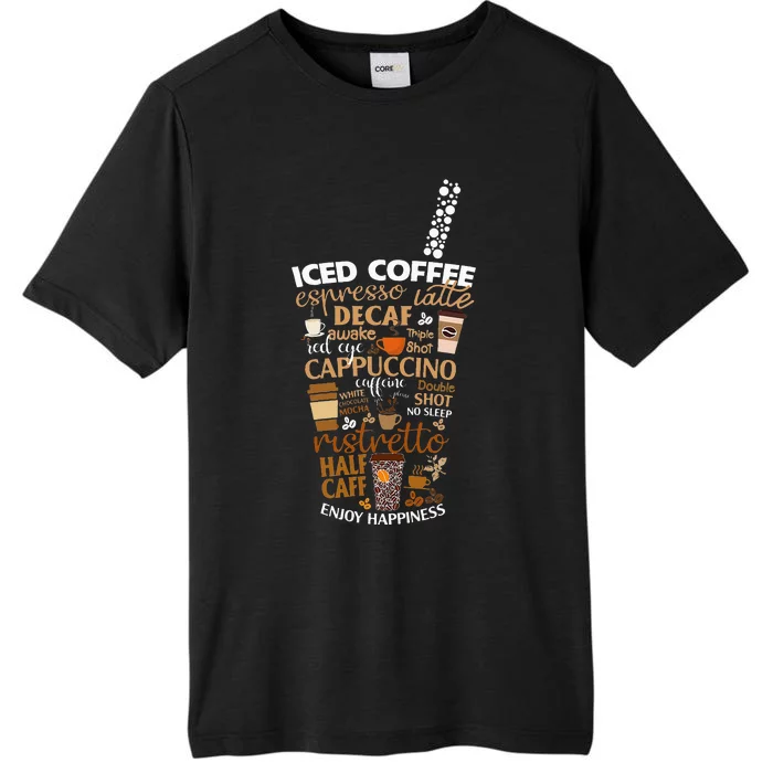 Iced Coffee Cup Coffee Lover But First Coffee Espresso Latte ChromaSoft Performance T-Shirt