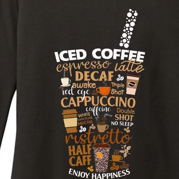 Iced Coffee Cup Coffee Lover But First Coffee Espresso Latte Womens CVC Long Sleeve Shirt