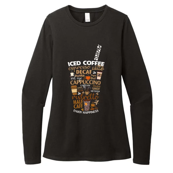 Iced Coffee Cup Coffee Lover But First Coffee Espresso Latte Womens CVC Long Sleeve Shirt