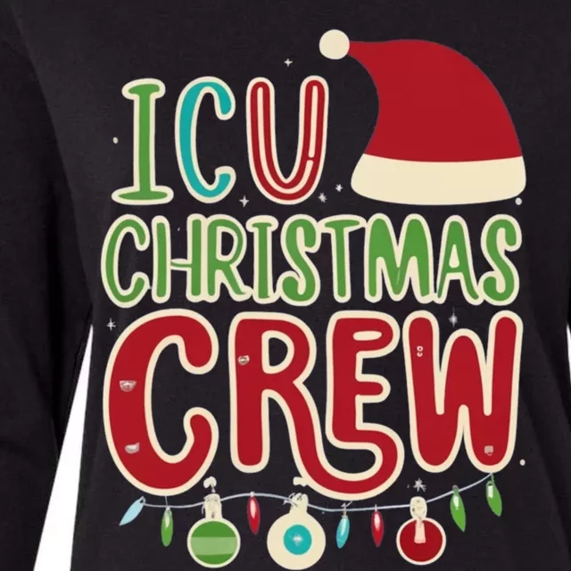 Icu Christmas Crew Funny Santa Nurses Doctors Holiday Design Gift Womens Cotton Relaxed Long Sleeve T-Shirt