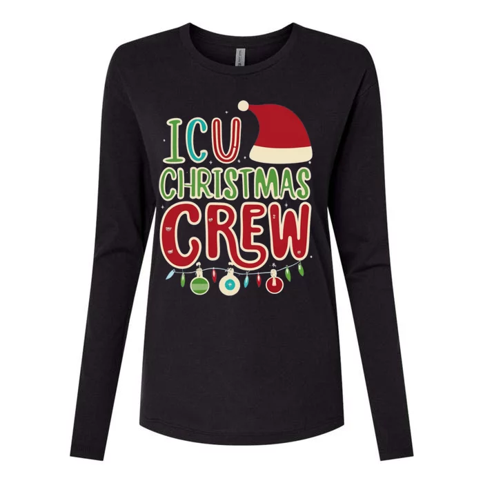 Icu Christmas Crew Funny Santa Nurses Doctors Holiday Design Gift Womens Cotton Relaxed Long Sleeve T-Shirt