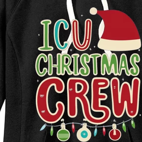 Icu Christmas Crew Funny Santa Nurses Doctors Holiday Design Gift Women's Fleece Hoodie