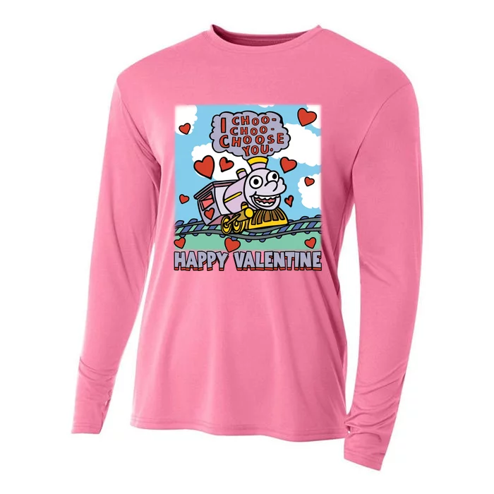 I Choo Choo Choose You Happy ValentineS Day The Sim!Pson Choo Choo Choo Cooling Performance Long Sleeve Crew