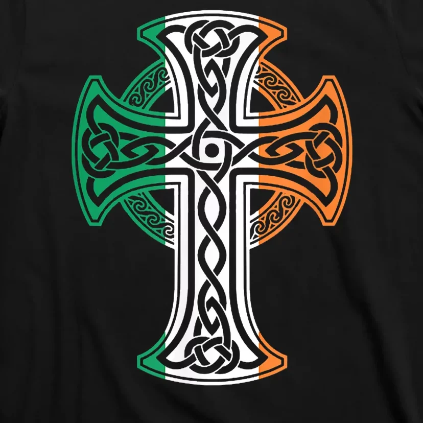 Irish Celtic Cross Christ Celtic Knot Ireland Flag Shamrock T-Shirt