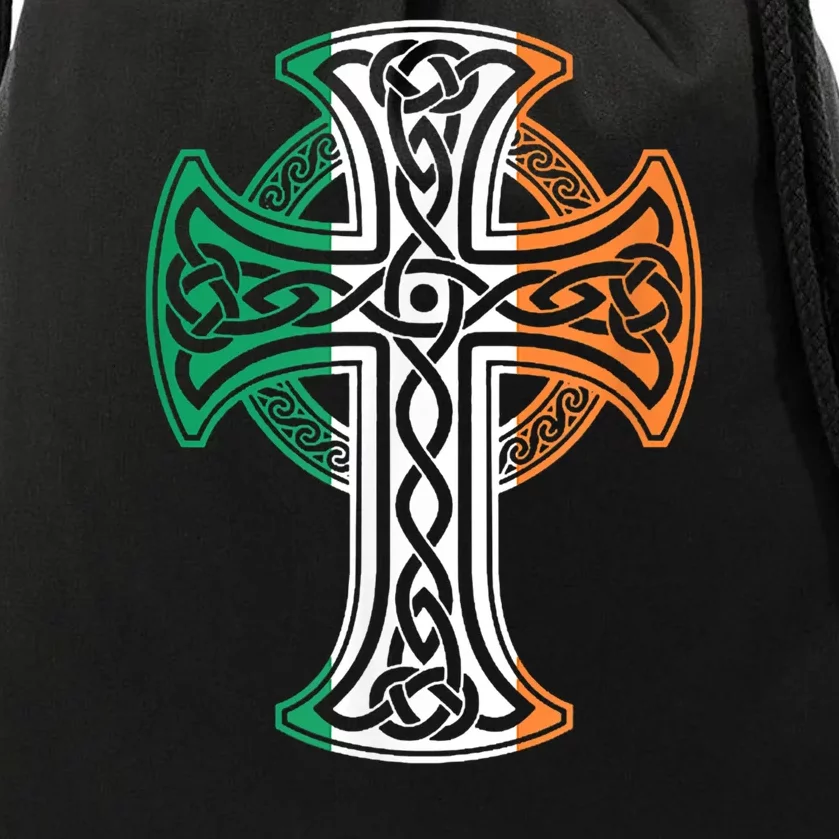 Irish Celtic Cross Christ Celtic Knot Ireland Flag Shamrock Drawstring Bag