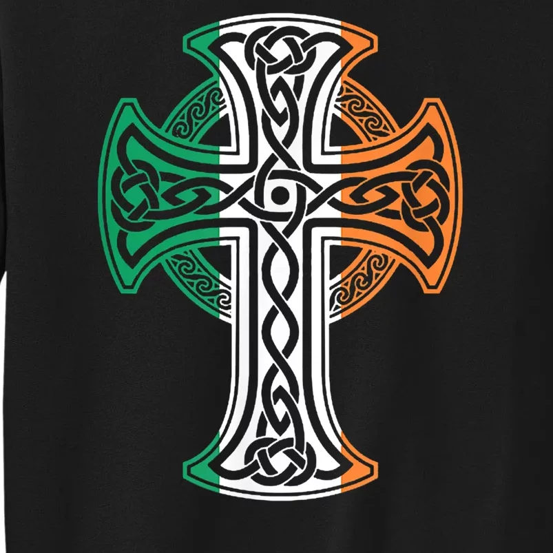 Irish Celtic Cross Christ Celtic Knot Ireland Flag Shamrock Tall Sweatshirt