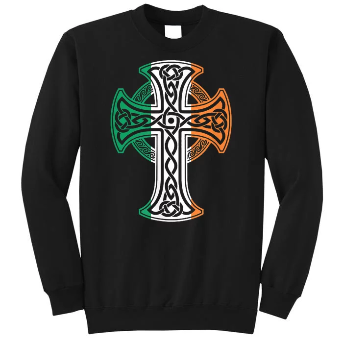 Irish Celtic Cross Christ Celtic Knot Ireland Flag Shamrock Tall Sweatshirt