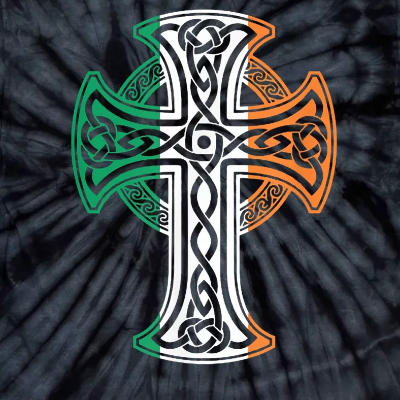 Irish Celtic Cross Christ Celtic Knot Ireland Flag Shamrock Tie-Dye T-Shirt