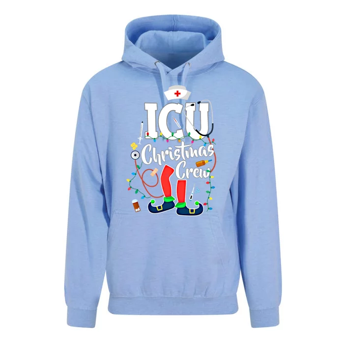 Icu Christmas Crew Icu Nurse Gift Unisex Surf Hoodie