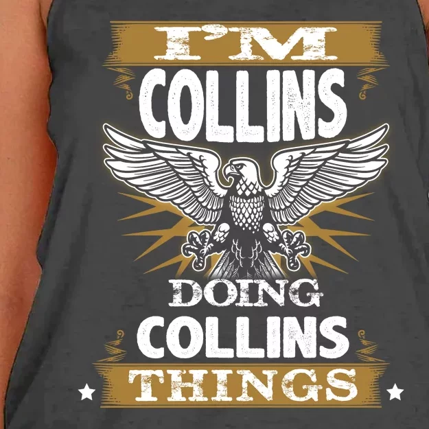 I'm Collins Doing Collins Things Women's Knotted Racerback Tank