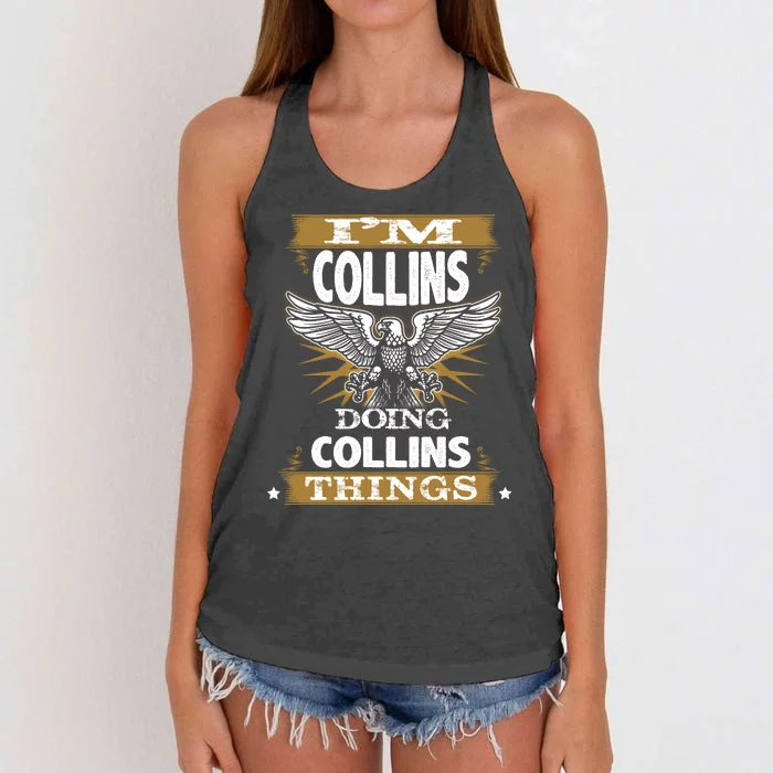 I'm Collins Doing Collins Things Women's Knotted Racerback Tank