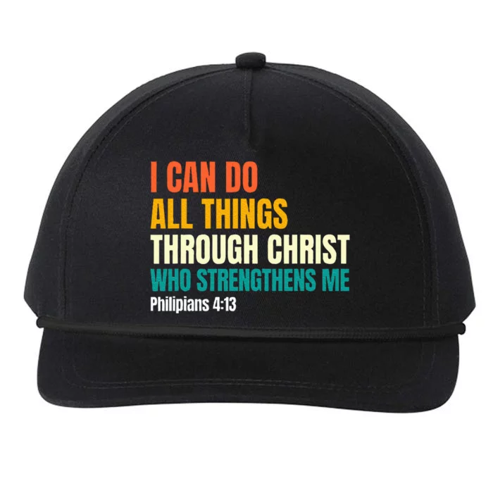 I Can Do All Things Through Christ Christian Faith Snapback Five-Panel Rope Hat