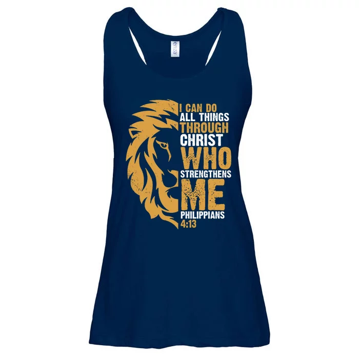 I Can Do All Things Through Christ Who Strengthens Me Philippians 4:13 Ladies Essential Flowy Tank