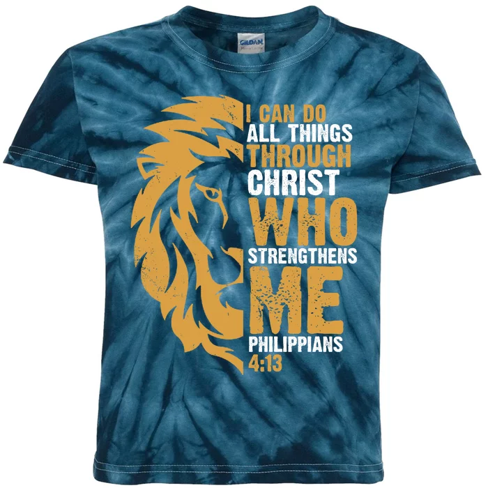 I Can Do All Things Through Christ Who Strengthens Me Philippians 4:13 Kids Tie-Dye T-Shirt