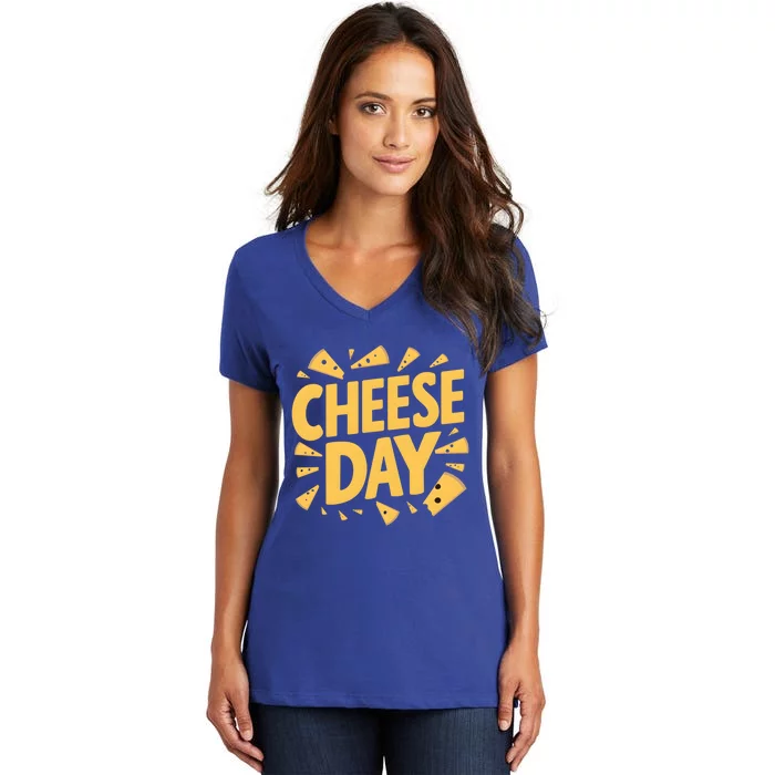 International Cheese Day Celebration Product Gift Women's V-Neck T-Shirt