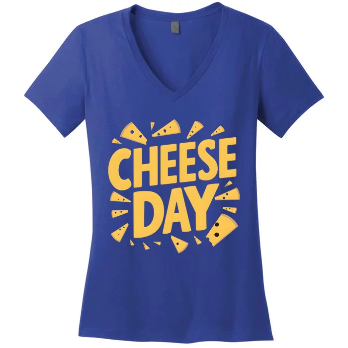 International Cheese Day Celebration Product Gift Women's V-Neck T-Shirt