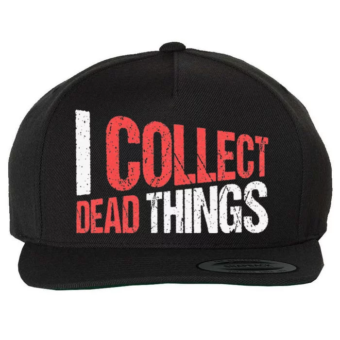 I Collect Dead Things Taxidermy Mounts Hunting Taxidermist Wool Snapback Cap