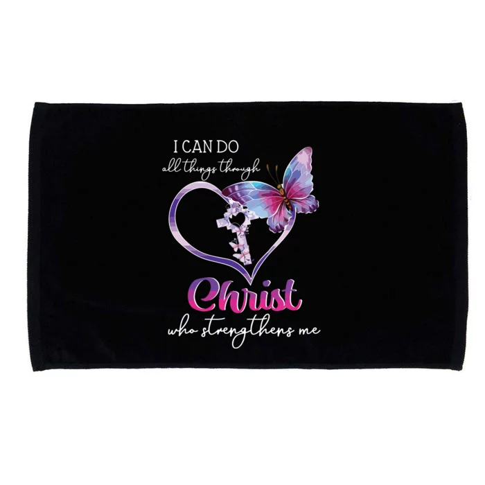 I Can Do All Things Through Christ Butterfly Art Easter Day Microfiber Hand Towel