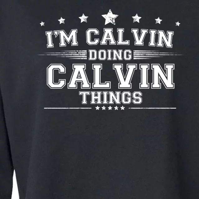 Im Calvin Doing Calvin Things Cropped Pullover Crew