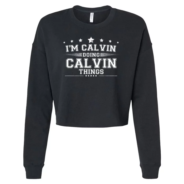 Im Calvin Doing Calvin Things Cropped Pullover Crew