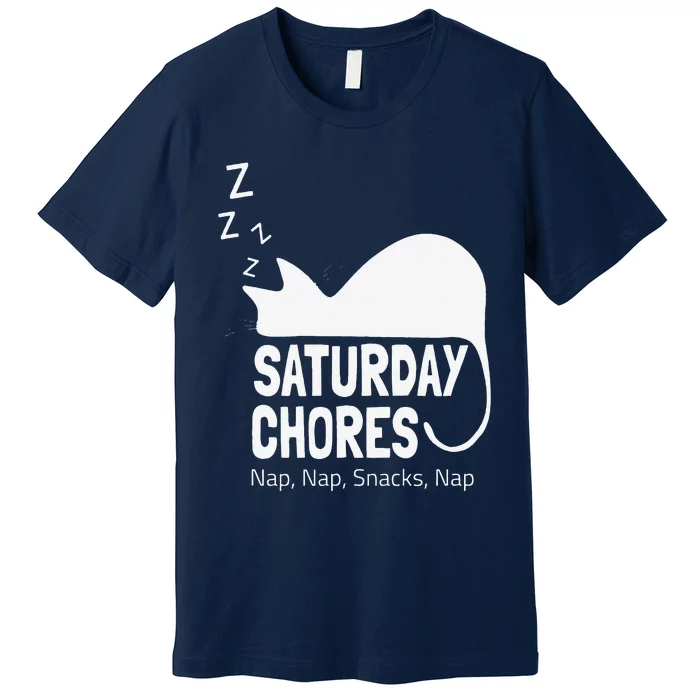 International Cat Day Saturday Chores Cat Nap Premium T-Shirt