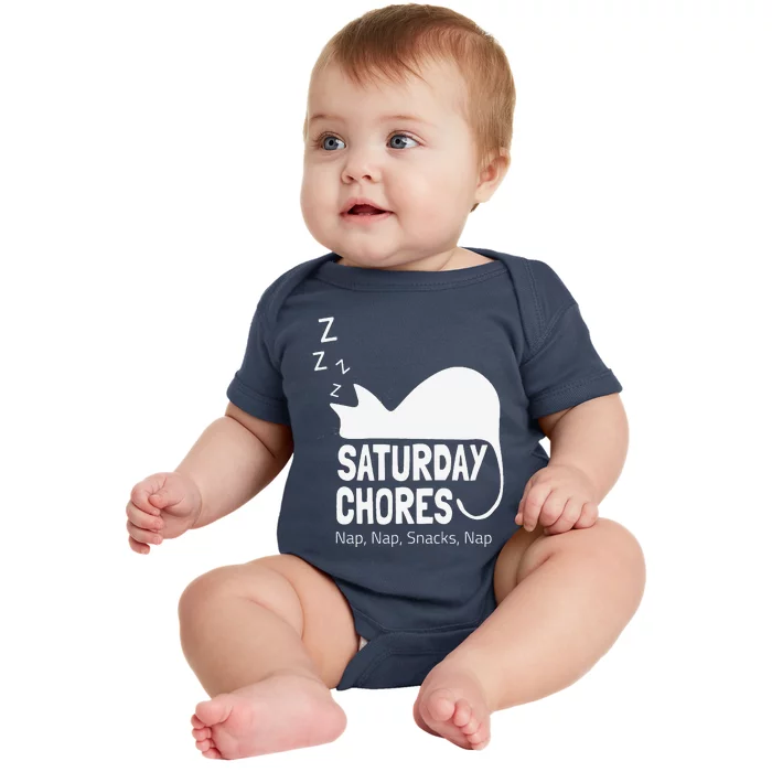 International Cat Day Saturday Chores Cat Nap Baby Bodysuit