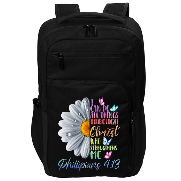 I Can Do All Things Through Christ Religious Butterfly Art Impact Tech Backpack