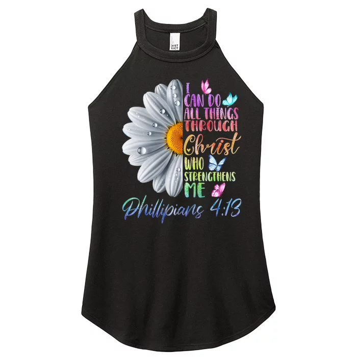 I Can Do All Things Through Christ Religious Butterfly Art Women’s Perfect Tri Rocker Tank