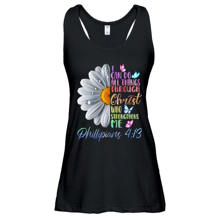 I Can Do All Things Through Christ Butterfly Art Religious Ladies Essential Flowy Tank