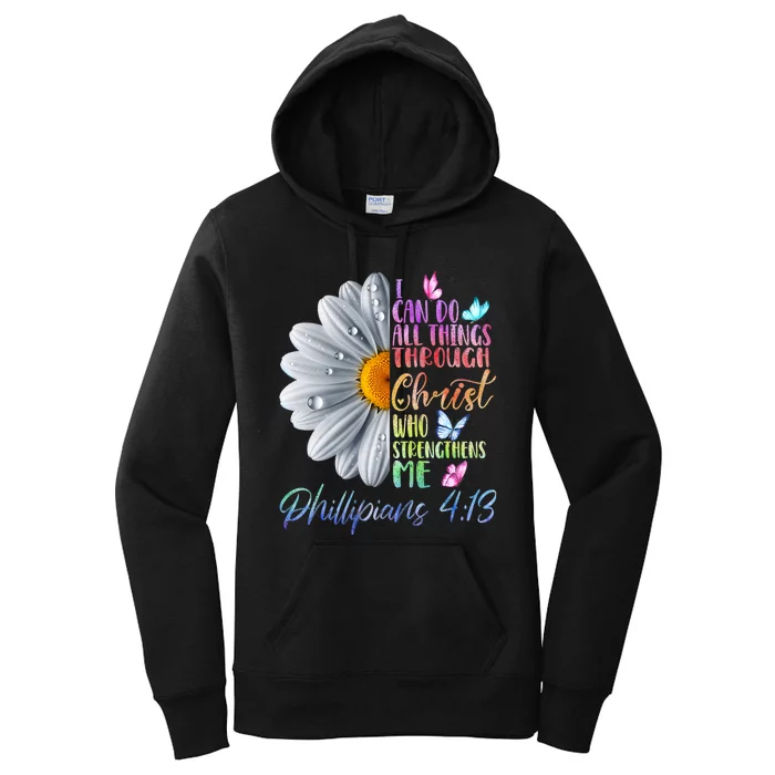 I Can Do All Things Through Christ Butterfly Art Religious Women's Pullover Hoodie