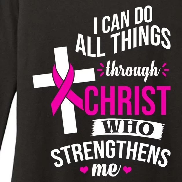 I Can Do All Things Through Christ Who Strengthens Me Breast Cancer Womens CVC Long Sleeve Shirt