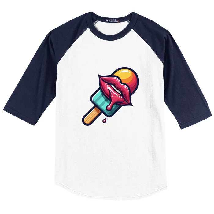 Ice Cream Day Design Ice Cream Party 2024 Gift Baseball Sleeve Shirt