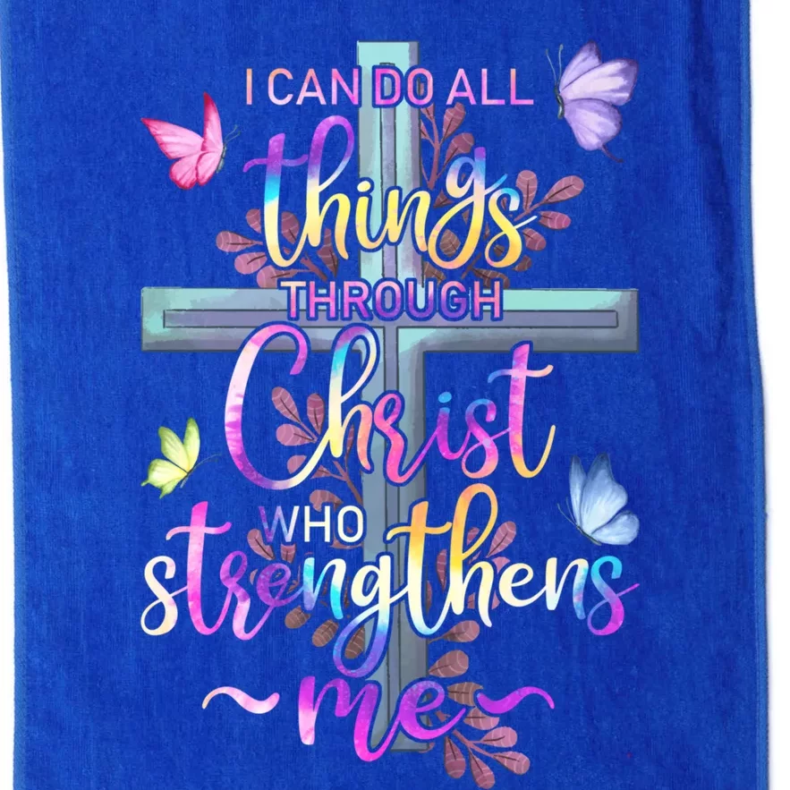 I Can Do All Things Through Christ Butterfly Art Gift Religious Cute Gift Platinum Collection Golf Towel