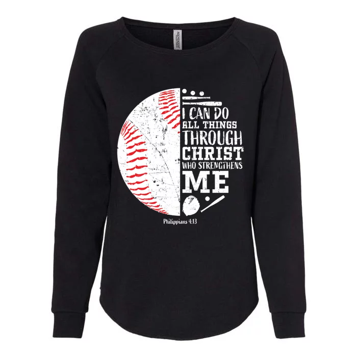 I Can Do All Things Baseball Gifts Teen Boy Womens California Wash Sweatshirt